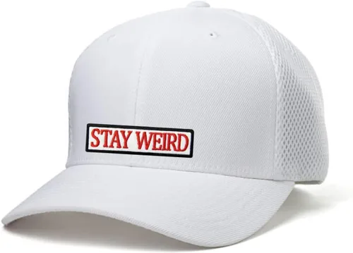 Vista 4 de Parche Stay Weird - Parche bordado - Parche para planchar / coser - Parches para ropa, mochila, chaquetas, gorras, etc. (blanco)