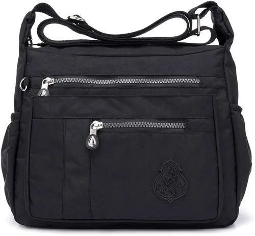 Vista 7 de Bandolera MINTEGRA para mujer de nailon, impermeable, bolsa de hombro, bolsa de mensajero, ligera, con múltiples bolsillos