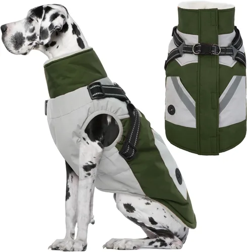 Vista 36 de IECOii Abrigos para perros pequeños, arnés de invierno con cremallera, color verde, talla XS, cálido abrigo de invierno para perros pequeños