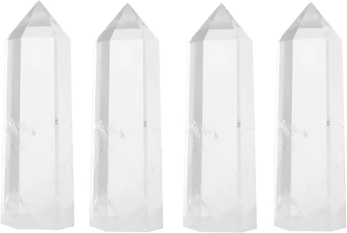 Vista 10 de Luckeeper Varitas de cristal curativo Obsidiana negra de 2 pulgadas 6 terapias de meditación de chakras de Reiki facetadas, 4