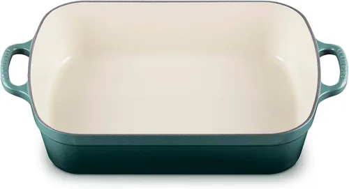 Vista 4 de Le Creuset Tostador rectangular Signature de hierro fundido esmaltado, 5.25 cuartos de galón (9.8" x 13"), Artichaut