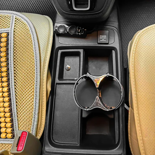 Vista 5 de Portavasos doble para automóvil, inserto de taza extra 2 en 1 con base expandible, adaptador extensor multifuncional con boca elástica de apertura
