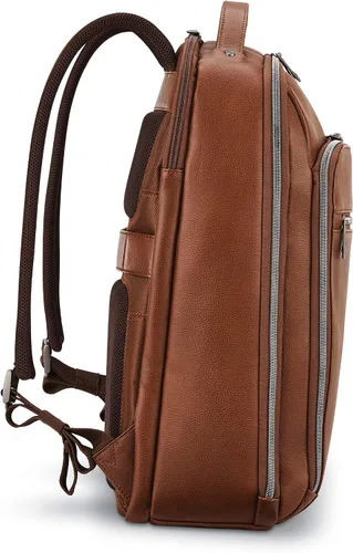 Vista 3 de Samsonite Mochila clásica de cuero, Coñac, Mochila clásica de cuero