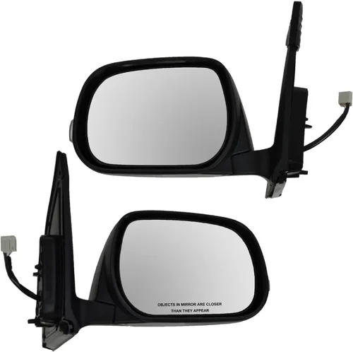 Vista 118 de TRQ Conjunto de 2 piezas de espejo lateral para conductor y pasajero, ajuste eléctrico, sin calefacción, sin memoria, color negro, compatible
