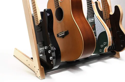 Vista 7 de GR-2 - Soporte y soporte personalizable para guitarras y estuches (5 vías), color abedul