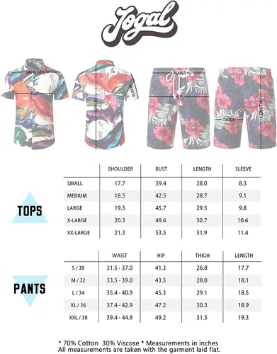 Vista 7 de Jogal - Camisa hawaiana de manga corta con botones para hombre