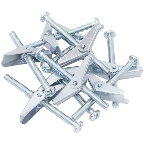 Vista 6 de HELIFOUNER 10 anclajes de palanca de 1/4 de pulgada para paneles de yeso, pernos de anclaje, anclajes para paneles de yeso, tornillos con anclajes