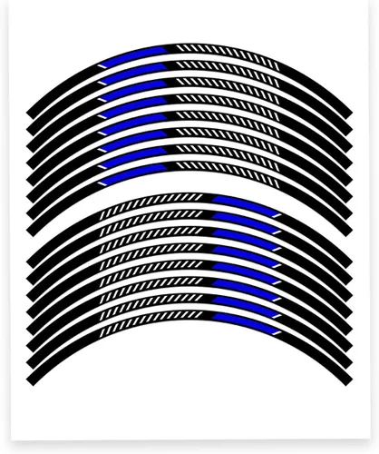 Vista 2 de KETABAO Calcomanías adhesivas de llanta de 17 pulgadas S05 compatibles con YZF R6 R1 MT 03 125 09 07 10 TRACER 700 FZ25 (azul)
