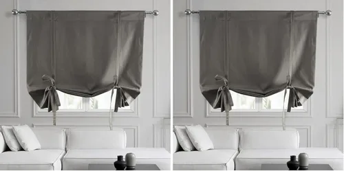 Vista 13 de HPD Half Price Drapes Cortinas enrollables de algodón liso para oscurecer la habitación, cortinas enrollables para sala de estar, cocina, 46 x 63