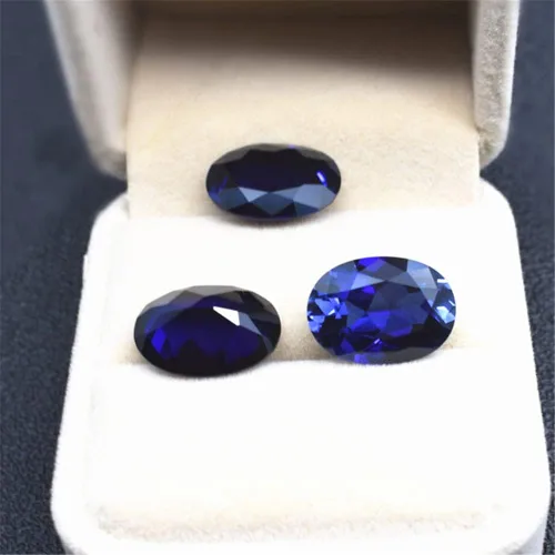 Vista 6 de Sapphire Mohs - Gema de zafiro 9 ovalada facetada con forma de huevo de corte AAA en forma de huevo azul real SP005