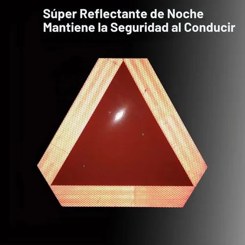 Vista 4 de Letrero reflectante de movimiento lento para vehículo, triángulo de vehículo de movimiento lento, 14 x 16 pulgadas, 80 mil de grosor, de plástico