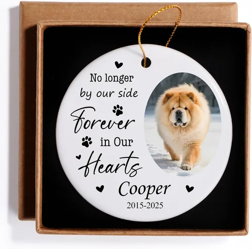 Vista 12 de Adornos de foto de perro personalizados, adornos personalizados con nombre y foto de cachorro de mascota para el árbol de Navidad, regalos