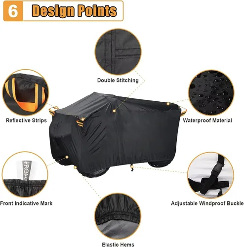 Vista 3 de ATV Cover for CFMOTO UFORCE 600 2020 2021 2022 2023 2024 2025, All-Weather Outdoor Quad Bike Cover, Tear Resistant ATV Cover with 4 Reflective