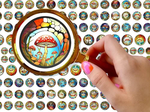 Vista 6 de Calcomanías para uñas (5 hojas) FLONZNAIL Ácido Psicodélico Setas Decoración de Uñas