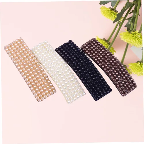 Vista 4 de 4 unids pinza de pelo perla pelo barettes mujeres horquilla de pelo moda pinzas simple perlado rubor