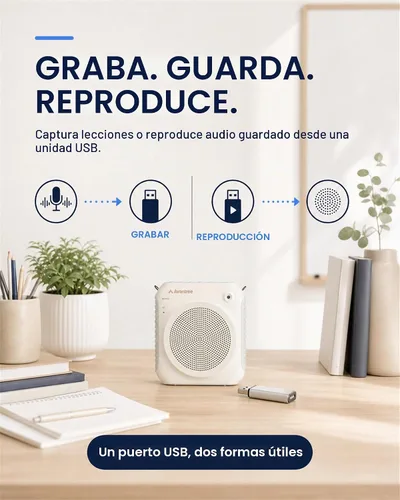 Vista 6 de Avantree VoxAmp Lite - Micrófono inalámbrico para profesores Amplificador de voz de 15 W