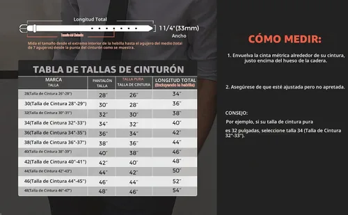 Vista 6 de MILORDE Cinturón de vestir de cuero genuino para hombre, para trabajo Negro Básico