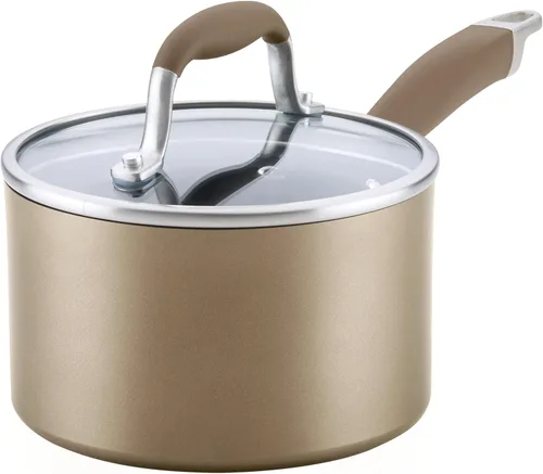 Vista 13 de Anolon Advanced Home Cacerola Antiadherente de Aluminio Anodizado Duro con Colador y Tapa, 2 Cuartos (Cacerola Coladora de 2 Qt, Índigo)