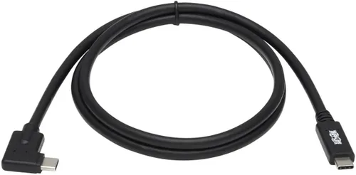 Vista 3 de Tripp Lite Cable USB C USB 3.2 Gen 2 en ángulo recto 100W PD Carga M/M 1M (U420-01M-G25ARA)