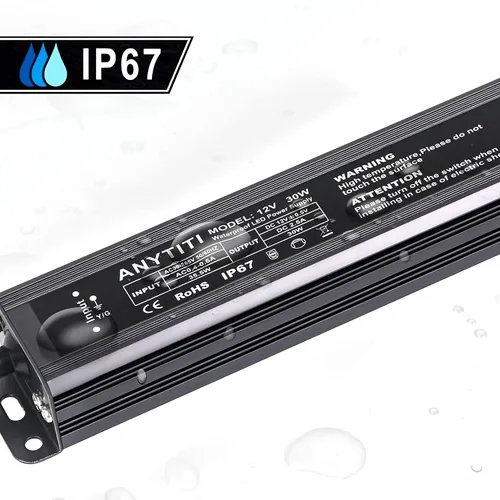 Vista 3 de Controlador LED, fuente de alimentación LED IP67 salida impermeable 30W DC12V 2.5A enchufe de 3 clavijas 4.5 pies (12 V 30 W) Para tiras LED