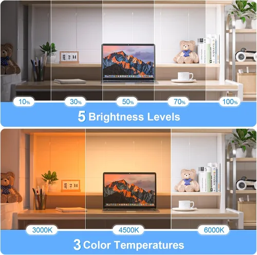 Vista 3 de WILLED Barra de Luz Recargable de 3W con Control Remoto, Luces de Espejo Ajustables de 3 Colores con 120 LED, Batería de 2000mAh Luz de Maquillaje