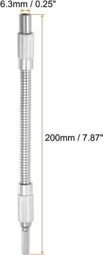 Vista 2 de uxcell 2pcs 1/4 "vástago hexagonal flexible extensión eje 7.874 in puntas de destornillador suaves