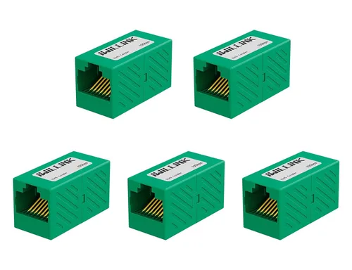 Vista 22 de iwillink Conector Ethernet RJ45, hembra a hembra, paquete de 5, color negro