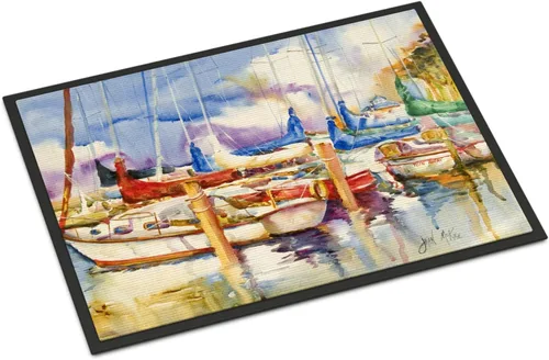 Vista 199 de Caroline's Treasures JMK1017JMAT - Tapete de caza de rana garza azul, 24 x 36 pulgadas, tapete para puerta delantera, interior y exterior