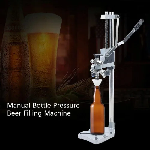 Vista 3 de YIYIBYUS Presión manual de botellas: llenado de botellas de contrapresión, llenado de botellas de cerveza de acero inoxidable/vino, máquina