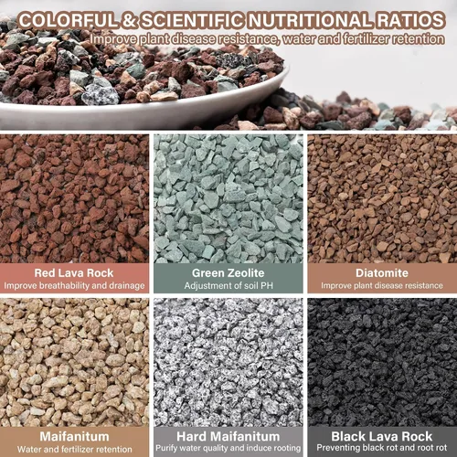 Vista 2 de NUPICK Mezcla de rocas de lava hortícola de 3 libras para plantas, grava de Mixto