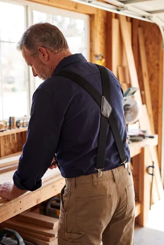 Vista 4 de trilece Heavy Duty Suspenders for Men - 2 Inch Wide Adjustable Elastic X-Back Suspenders with Strong Clips Negro