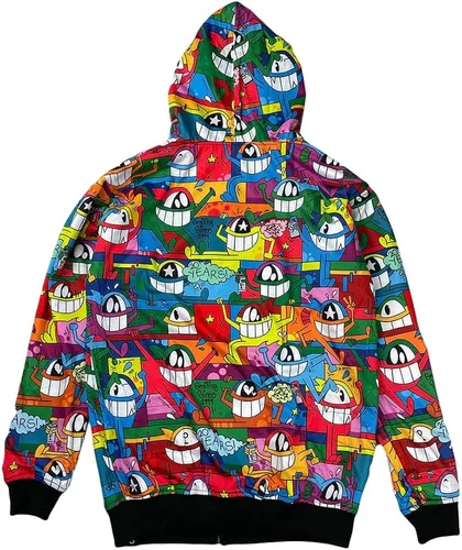 Vista 3 de Grassroots California Sudadera con capucha reversible con cremallera El Pez