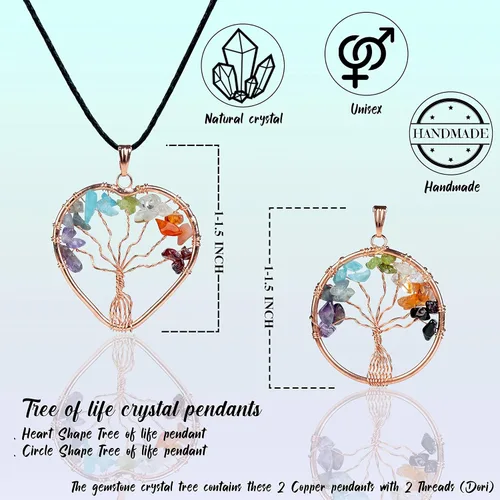 Vista 2 de Árbol de la vida con gema de labradorita, árbol de la vida, árbol de dinero, árbol de piedra verde, árbol de chakras, regalo hecho a mano, árbol