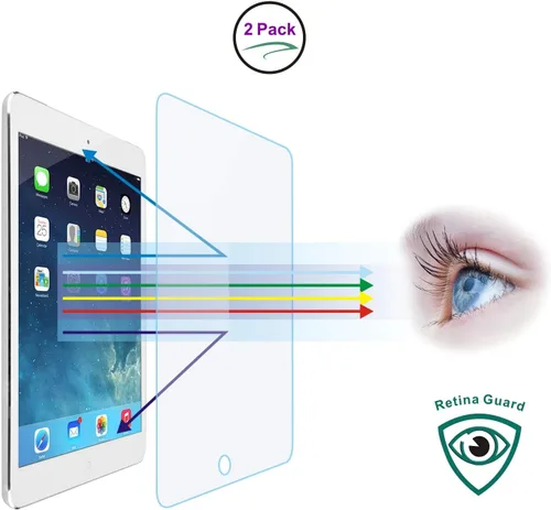 Vista 8 de Protector de pantalla completa de vidrio templado antiluz azul [2 unidades] para iPad Mini 4/Mini 5 de 7.9 pulgadas