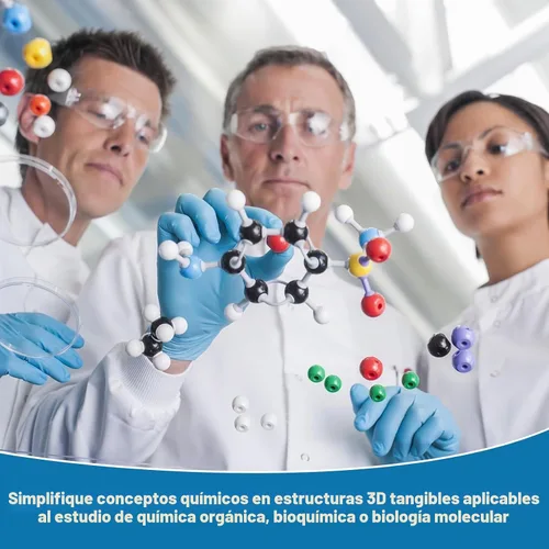 Vista 3 de Kit de modelo de química de 135 piezas, kits de modelo molecular portátil