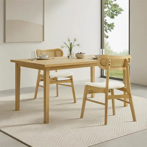 Vista 23 de KISLOT - Juego de 2 sillas de comedor de madera, sillas de cocina tapizadas, originales