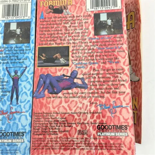 Vista 5 de Richard Simmons VHS Ejercicio Fitness Set con AB Bar y estiramiento Cord