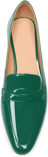 Vista 3 de Mocasines de tacón bajo y grueso para mujer, de charol y puntera cuadrada, 1.5 pulgadas