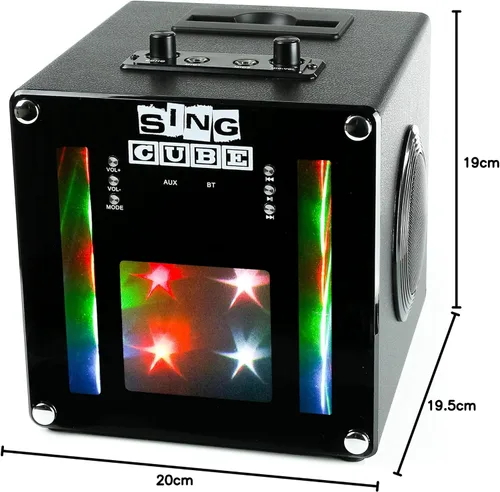 Vista 12 de Luces recargables de la máquina del karaoke del bluetooth y dos micrófonos, 5W (SINGCUBE01)