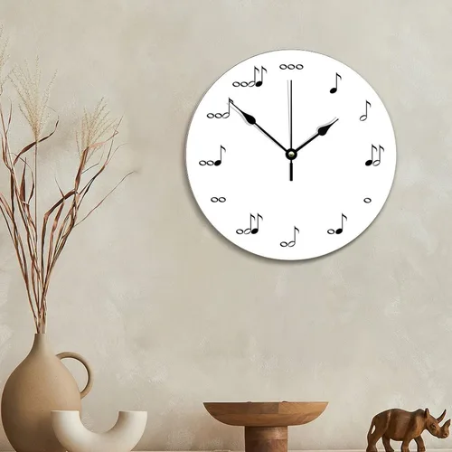 Vista 46 de Reloj de pared de guitarra acústica con aspecto de madera natural, reloj de madera rústico y elegante, 10 silenciosos, sin tictac, de cuarzo