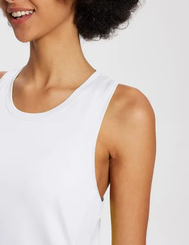Vista 3 de BALEAF Camisetas de entrenamiento para mujer, espalda cruzada, atléticas, para correr, de malla, ajustadas, para gimnasio, de secado rápido