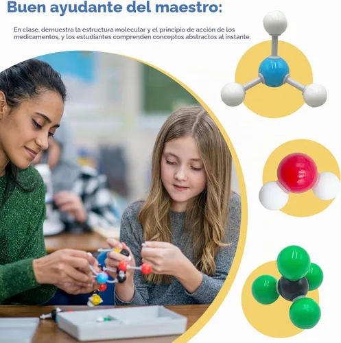Vista 7 de Kit de modelo molecular de 240 piezas para conjunto de química