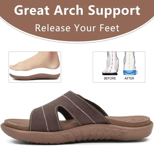 Vista 5 de KuaiLu - Sandalias ortopédicas de moda para mujeres, ligeras, tipo tenis deportivos, con plantilla de goma suave. Sandalias con cierre tipo slip-on