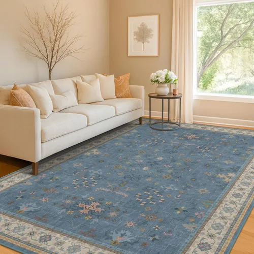Vista 192 de Hazo Haus – Alfombra pequeña para entrada, cocina o baño, antideslizante con base de goma, resistente a las manchas y a la decoloración, diseño