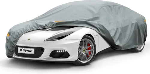 Vista 100 de Kayme Funda de Coche de Servicio Pesado Impermeable para Todo Tipo de Clima, Ajuste Personalizado para Tesla Model S, Cubierta Exterior Completa