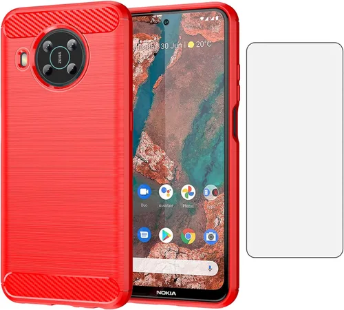 Vista 9 de Asuwish Funda para Nokia X100 5G con protector de pantalla de vidrio templado y accesorios para celda, silicona protectora delgada de goma suave