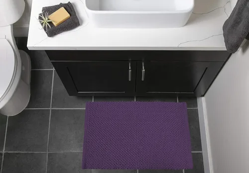 Vista 2 de DII Alfombra de baño de palomitas de maíz, 17x24, berenjena