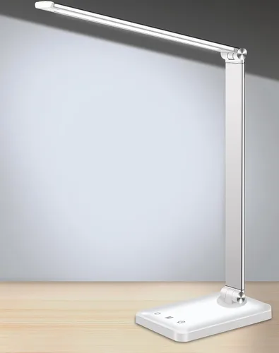 Vista 8 de AFROG Lámpara de escritorio LED multifuncional con puerto de carga USB, 5 modos de iluminación, 5 niveles de brillo, control sensible, temporizador