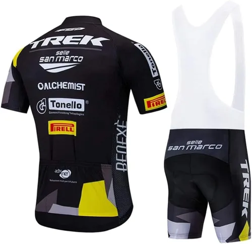 Vista 2 de Men's Bicycle Team Tight Cycling Shirts Short Sleeve Cycling Jersey Suits with 4D Padded Bib Pants