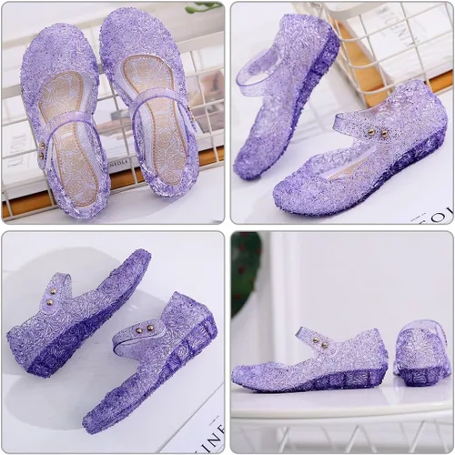 Vista 6 de YIBLBOX Zapatos de vestir de princesa con purpurina de Mary Jane para niñas